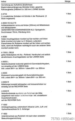 Remorque à benne basculante Kröger 18to 3 Schieber mit Kunststoffbordwand Interne Nr. 40744