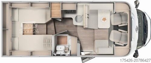 Ημιενσωματωμένο αυτοκινούμενο τροχόσπιτο CARADO T 328 *Für 5 Personen*pro + Paket*TV-Paket*