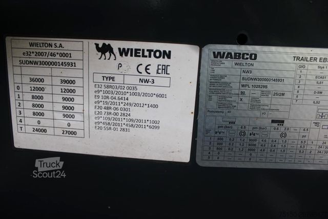 Semi-remorque benne WIELTON Kippmulde 28 m³ deck UNFALL Nr.: 931