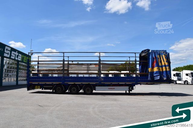 Atvira puspriekabė su tentu FLIEGL Hangler Megatrailer Schräglader Coil Bordwand