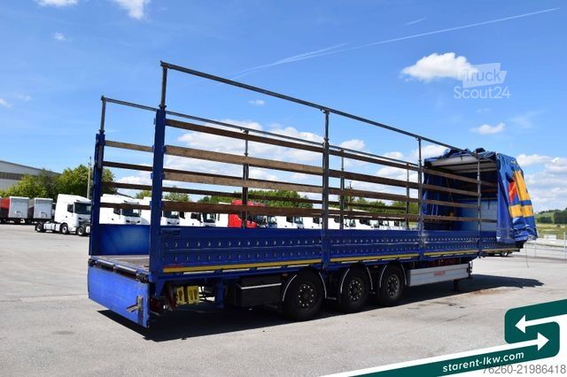 Atvira puspriekabė su tentu FLIEGL Hangler Megatrailer Schräglader Coil Bordwand