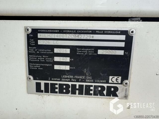 Excavadora sobre orugas Liebherr R 926 LC