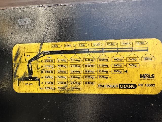 Hákový nosič kontejnerů  Glas Kran Mulde / Palfinger PK 16502 / Funk