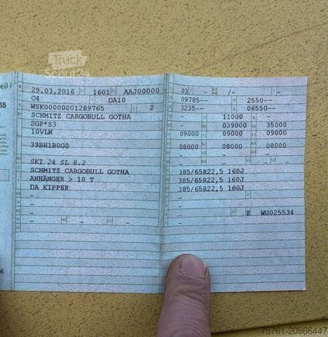 Kipper Auflieger SCHMITZ CARGOBULL SKI 24 SL 8.2     32 cbm Stahl