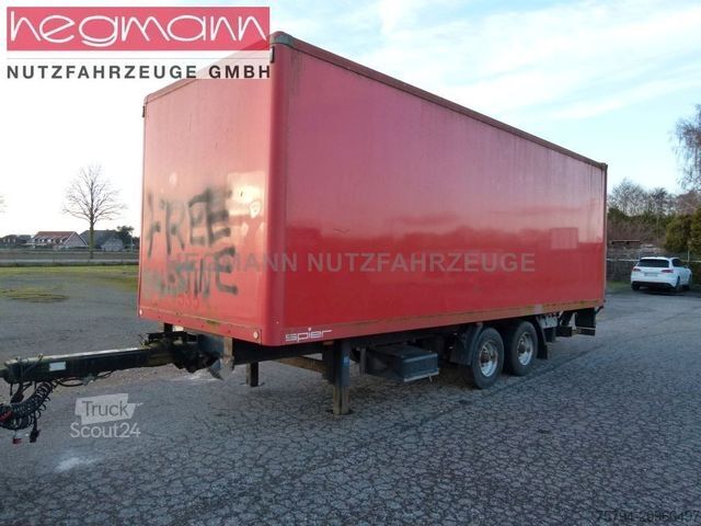 Dobozos pótkocsi SPIER ZGL 255, Zentralachsanhänger, Koffer, Ladebordw.