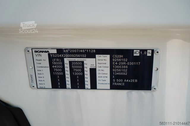 Standardní tahač SCANIA S 500 / RETARDER / FULL AIRMATIC / OPONY 100% /