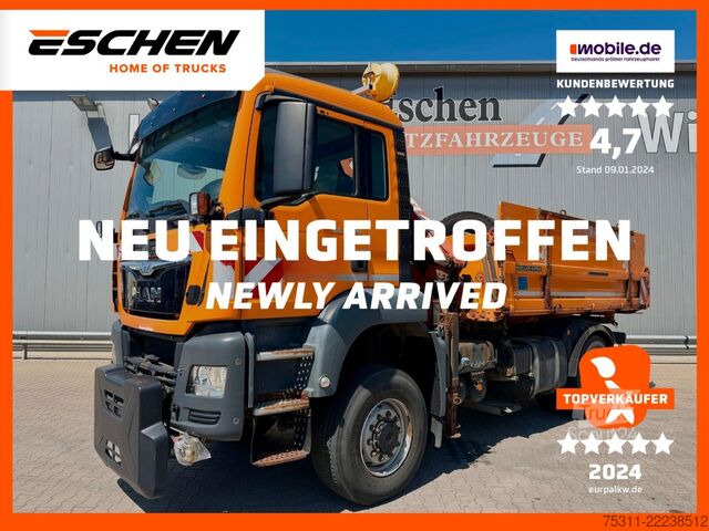 Camion-benne tricar MAN TGS 18.320 4x4 Atlas 75.2A2*Funk*Kommunalplatte