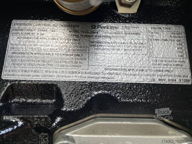 Aggregaat Perkins 1103A-33 - 33 kVA Generator - DPX-19802