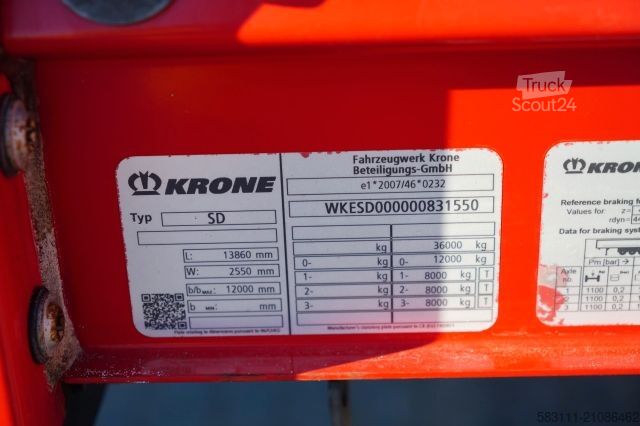 Ανοιχτό ημιρυμουλκούμενο με μουσαμά KRONE FIRANKA / MEGA / 2x O? PODNOSZONA /  DACH PODNOS