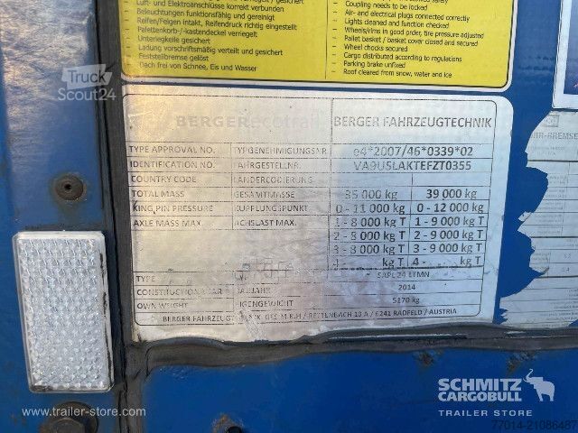 Open semitrailer with tarp Berger Curtainsider Mega