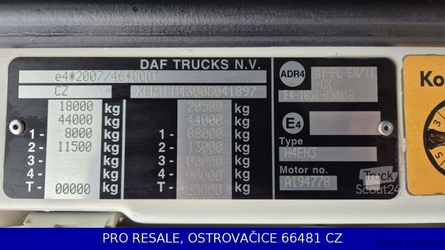 Τυπική μονάδα τράκτορα DAF XF 460 FT SC EURO 6 + PARKCLIMA + 2014