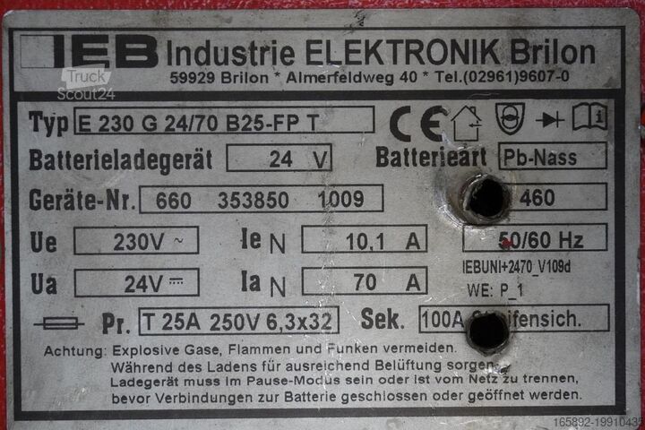 Baterie de stivuitor IEB TriCOM FUTUR E 230 G24/70 B25-FP T