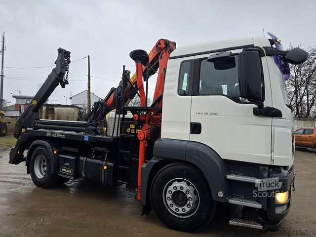 Benne amovible avec grue Palfinger PK 8000 MAN TGS 18.360