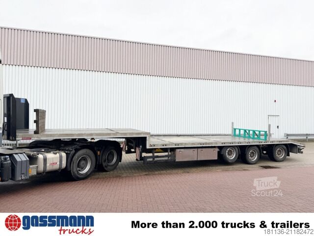 Tieflader-Sattelauflieger  Göbel LPRS 24, 3-A-Tieflader, 1-A-liftbar,  mit