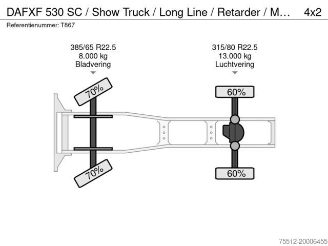 Estándar-SZM DAF XF 530 SC / Show Truck / Long Line / Retarder /...