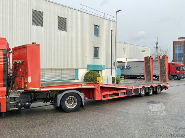 Tieflader-Sattelauflieger Rapmen Hubbett Meusburger MTS-3 hydr.klapp-Rampen Hebebett Lenkach