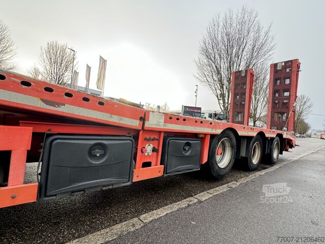 Tieflader-Sattelauflieger Rapmen Hubbett Meusburger MTS-3 hydr.klapp-Rampen Hebebett Lenkach