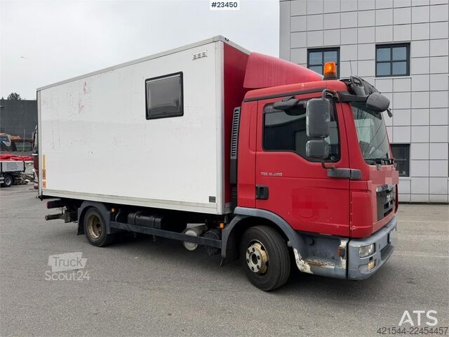 Kuffert MAN TGL 8.220 4x2 box truck with a 2-ton lift