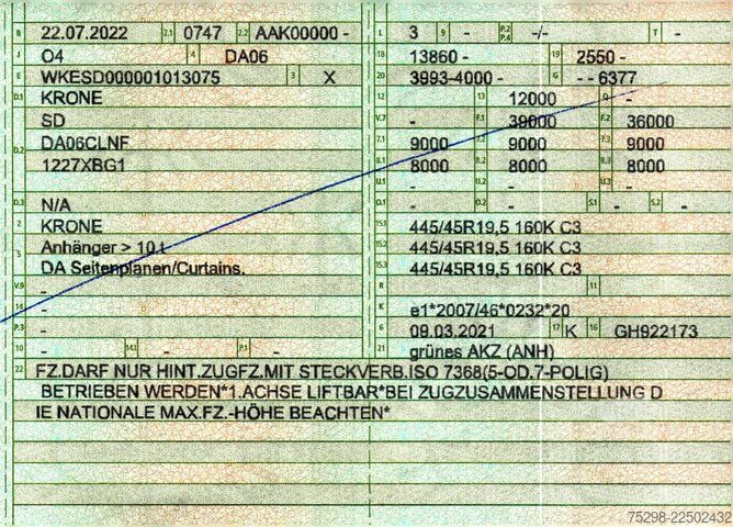 Semiremorcă deschisă cu prelată KRONE SD | Liftachse | Hubdach | EDSCHA | Mega