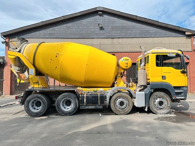 Betonmixer vrachtwagen MAN TGS 32.400 8x4BB Stetter 9m³ Klima Navi