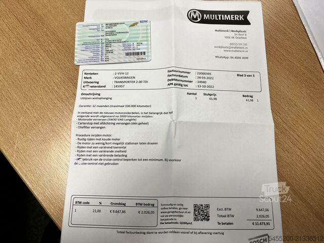 Augsta jumta universālis Volkswagen Transporter 2.0 TDI L1H1 BTW VRIJ!! DSG Automaa...