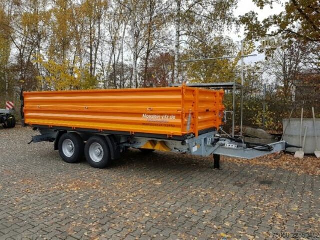 Tipvognstrailer Möslein TTD11- BA Orange  neuer Tandem 3- Seitenkipper Tiefladermit Bordwand- Aufsatz-- Neufahrzeug --