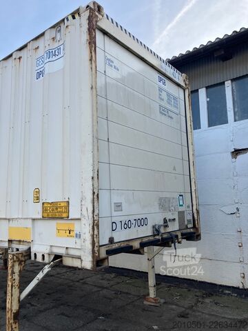 Caroserie interschimbabilă cu structură tip box Wechselbrücke Container auf Stelzen BDF 7,45m Rolltor Rolltor SOFORT VERFÜGBAR
