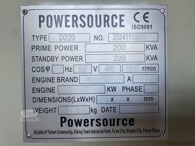 Aggregato Hyundai P086TI - 220 kVA Generator - DPX-19852