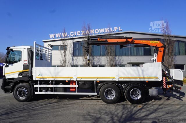Plataforma con grúa Renault C380 / 6x4 / HDS Palfinger PK 18002-EH 6