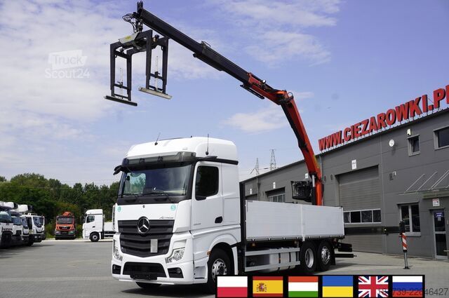 Plataforma con grúa Mercedes-Benz Actros 2545 MP5 / 90 tho. km / Palfinger