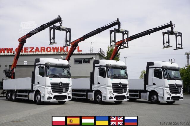 Plataforma con grúa Mercedes-Benz Actros 2545 MP5 / 90 tho. km / Palfinger