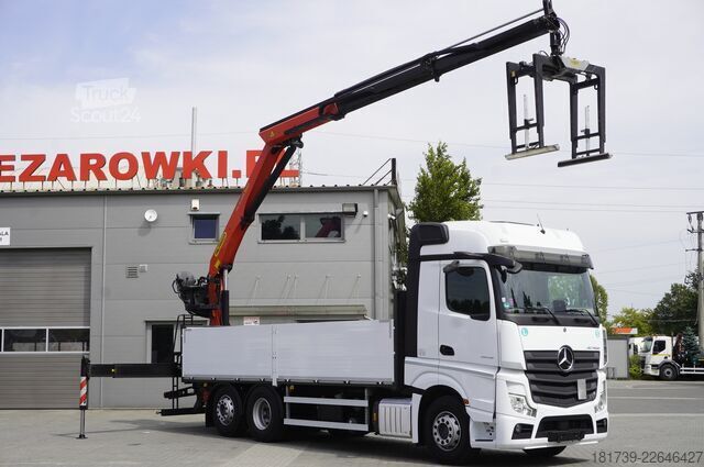 Plataforma con grúa Mercedes-Benz Actros 2545 MP5 / 90 tho. km / Palfinger