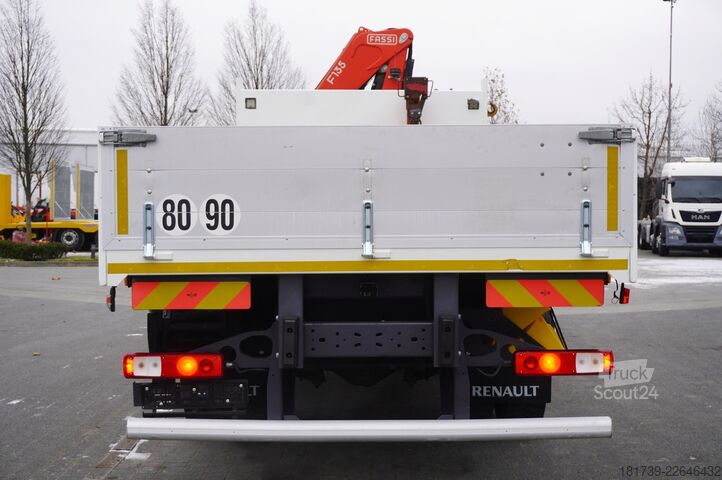 Plataforma con grúa Renault C280 DTI 8 / FASSI crane 5.6T / 560 mth