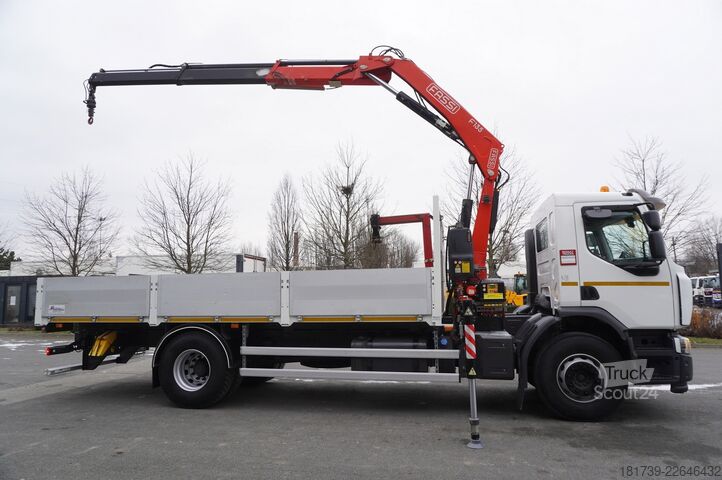 Plataforma con grúa Renault C280 DTI 8 / FASSI crane 5.6T / 560 mth