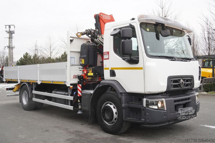 Plataforma con grúa Renault C280 DTI 8 / FASSI crane 5.6T / 560 mth
