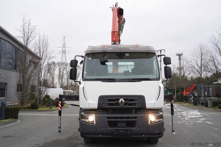 Plataforma con grúa Renault C280 DTI 8 / FASSI crane 5.6T / 560 mth