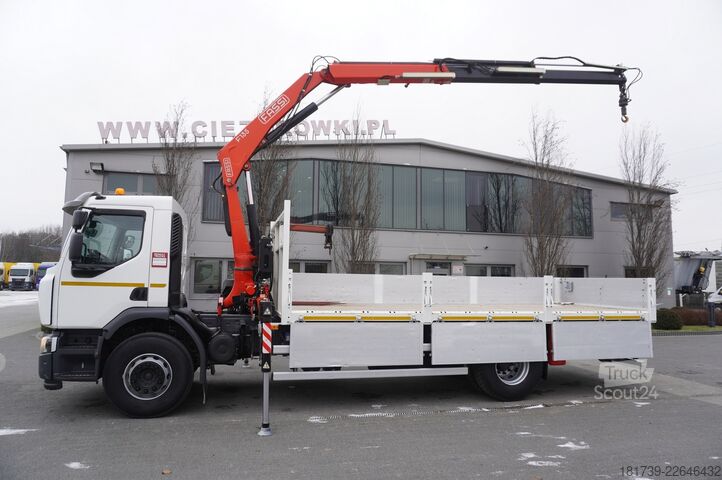 Plataforma con grúa Renault C280 DTI 8 / FASSI crane 5.6T / 560 mth