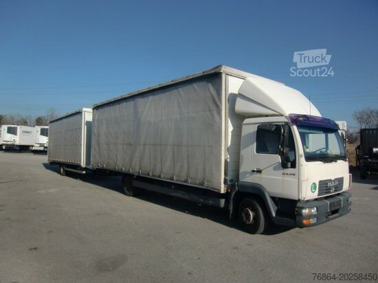 LKW mit Pritsche & Plane MAN LE 8.220 4X2 BL PLANENAUFBAU + ANHäNGER KOMPLETTZUG