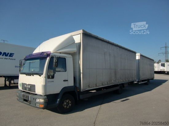 LKW mit Pritsche & Plane MAN LE 8.220 4X2 BL PLANENAUFBAU + ANHäNGER KOMPLETTZUG