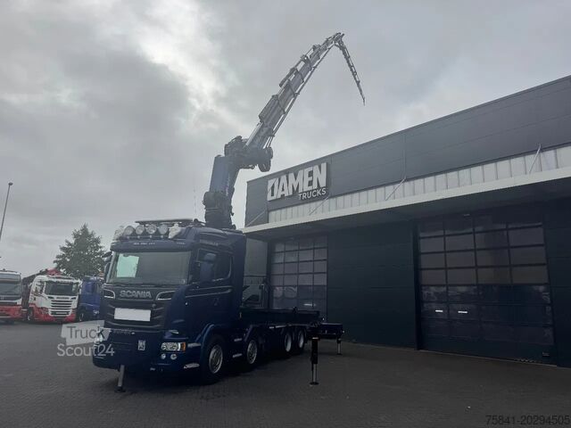 Krano sunkvežimis Scania R 580 LB8x4HNB  V8 HMF 8520 K8 FJ 1200-K6