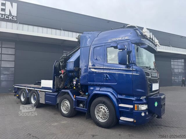Krano sunkvežimis Scania R 580 LB8x4HNB  V8 HMF 8520 K8 FJ 1200-K6