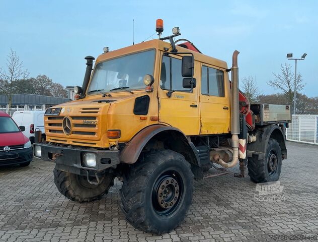 Lastbil med flak UNIMOG U 5000 Doka Pritsche/ PK 10.502 A/ AC/ AHK/ EU 3