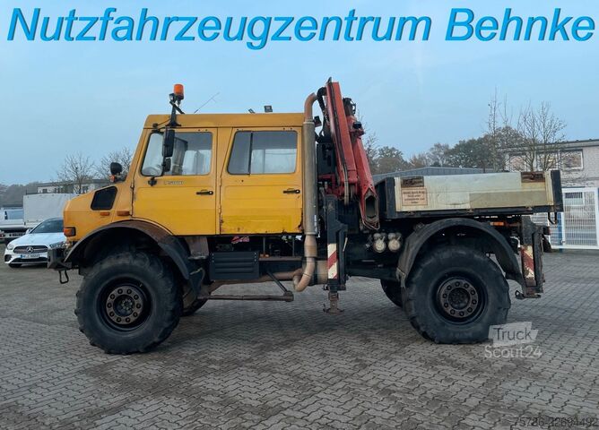 Lastbil med flak UNIMOG U 5000 Doka Pritsche/ PK 10.502 A/ AC/ AHK/ EU 3