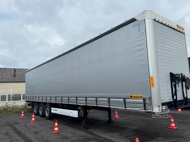 Semi-remorque bâchée WIELTON NS-3K, edscha, SAF-Scheibe, Liftachse