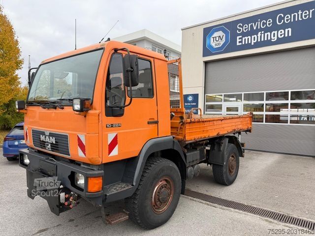 Dreiseitenkipper LKW MAN 10.224 4x4 Allrad Anbauplatte AHK Winterdienst