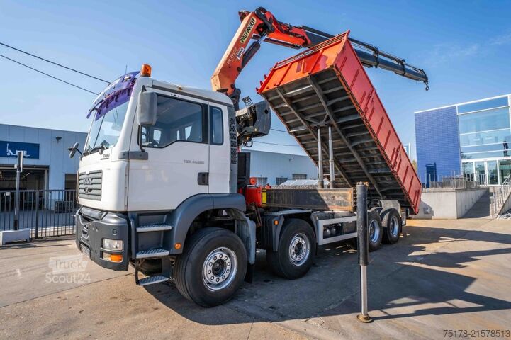 Kipper met kraan MAN TGA 41.390 BB - PK 21502/4xhydr.