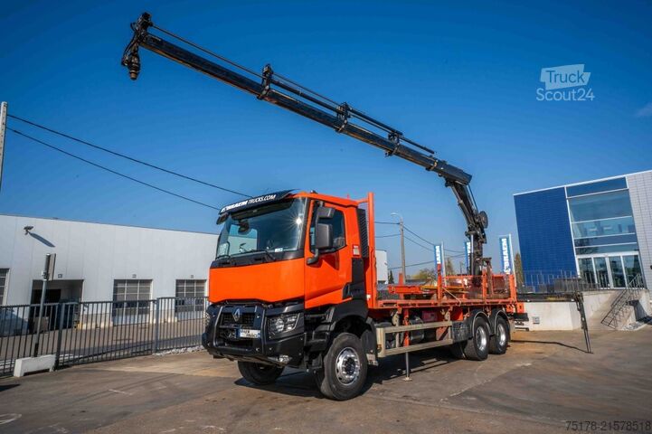 Plateau de chargement RENAULT K380 DXI -6x4+HIAB 21 T/m+4 EXT