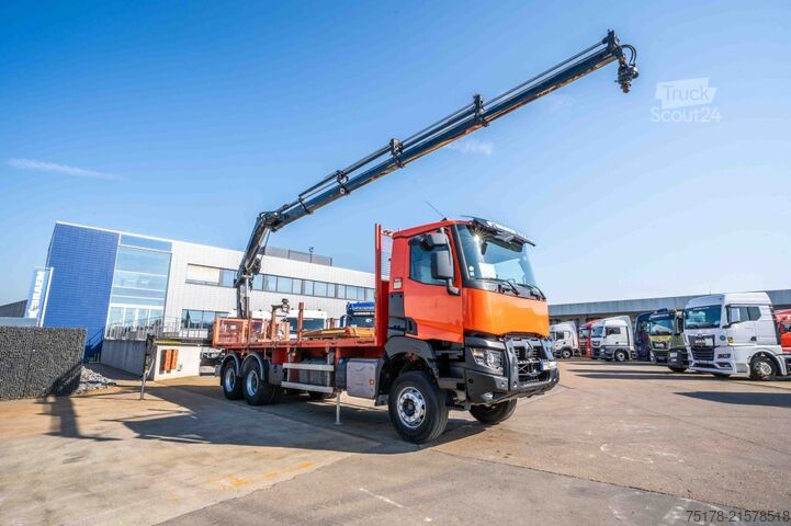 Plateau de chargement RENAULT K380 DXI -6x4+HIAB 21 T/m+4 EXT