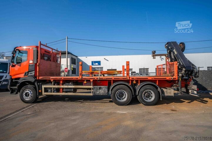 Plateau de chargement RENAULT K380 DXI -6x4+HIAB 21 T/m+4 EXT