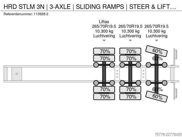 Semi-remorque surbaissée HRD STLM 3N | 3-AXLE | SLIDING RAMPS | STEER & LIFT...